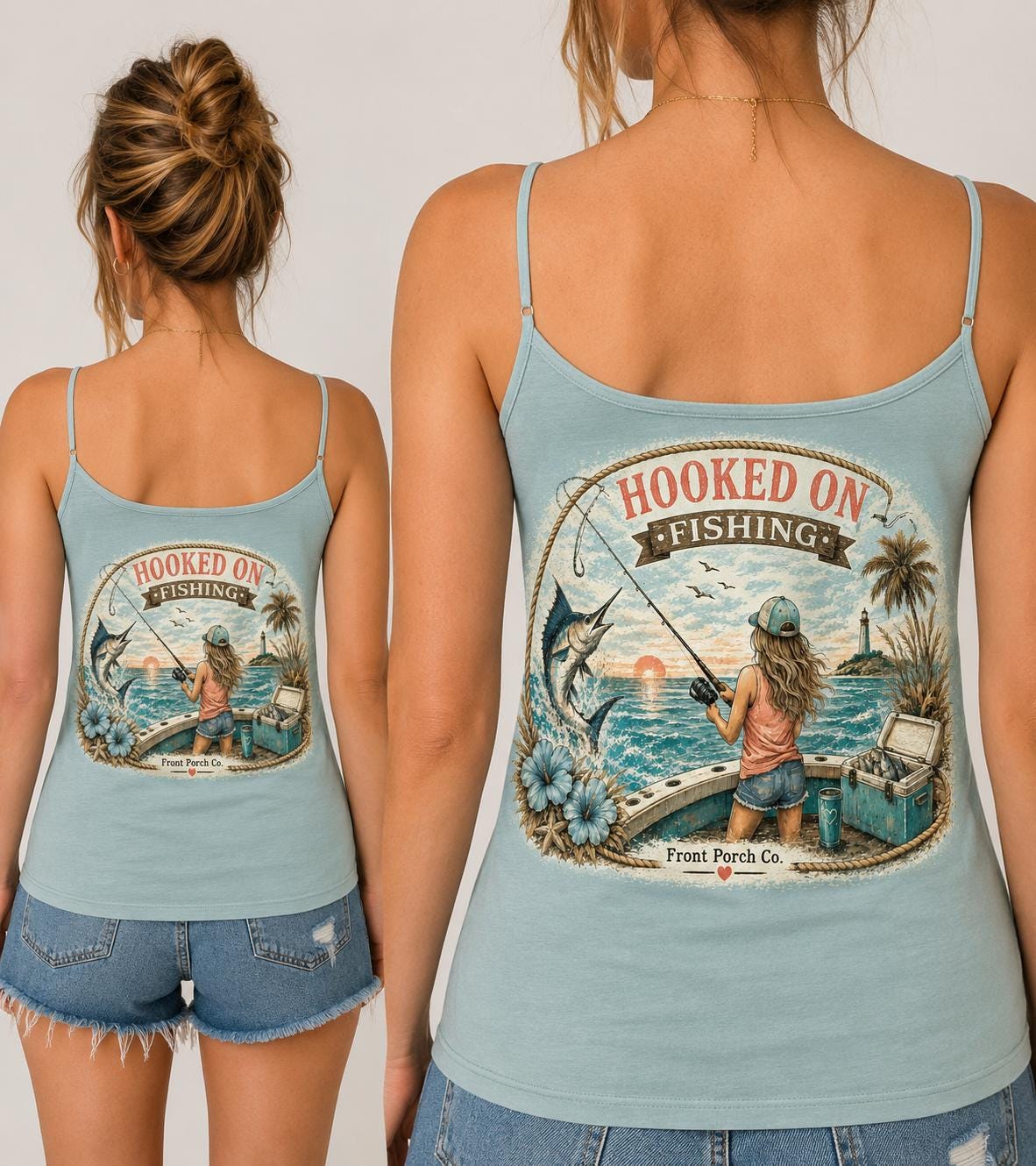 Saltwater Hooked on Fishing Tee