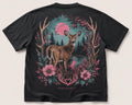 Deer Graphic T-Shirt: Forest Scene Nature Apparel