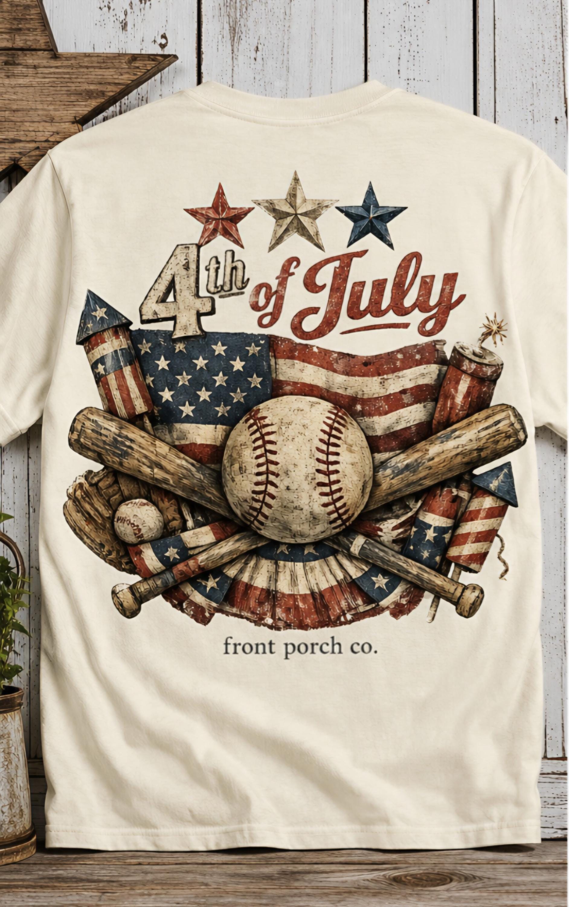 4th Of July Baseball Tee